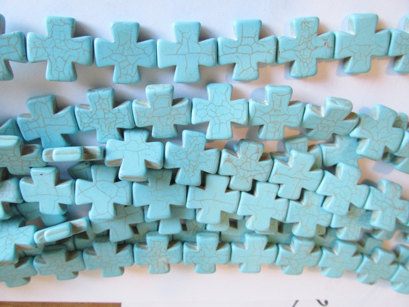 (image for) Turquoise cross beads #GG1414